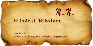 Miltényi Nikolett névjegykártya