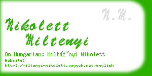 nikolett miltenyi business card